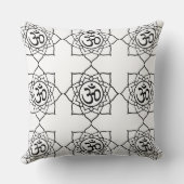 白黒オムヨガマンダラピロー絵を描ブ クッション (裏面)