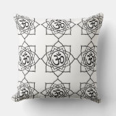 白黒オムヨガマンダラピロー絵を描ブ クッション (正面)