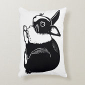 白黒オランダのウサギのアクセントの枕 アクセントクッション (正面(垂直))