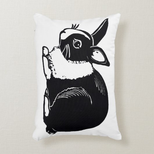 白黒オランダのウサギのアクセントの枕 アクセントクッション (正面(垂直))