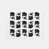 白黒オランダのウサギのフリースブランケット フリースブランケット (正面(横))