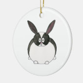 白黒オランダのウサギ セラミックオーナメント (左)