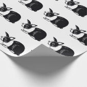 白黒オランダラビットパターンラッピング紙 ラッピングペーパー (角)