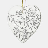 白黒オリーブの枝 セラミックオーナメント (左)