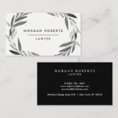 白黒オリーブリーフリースプロフェッショナル 名刺 (正面/裏面)