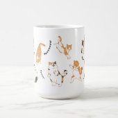 白黒オレンジの遊び心あふれる猫たち コーヒーマグカップ (中央)