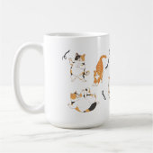 白黒オレンジの遊び心あふれる猫たち コーヒーマグカップ (左)