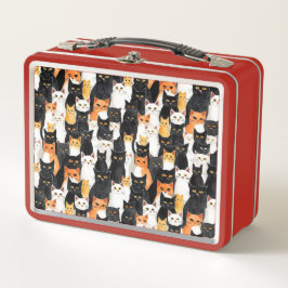 白黒オレンジキティキャッツ メタルランチボックス