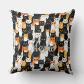 白黒オレンジキャッツ クッション (正面)