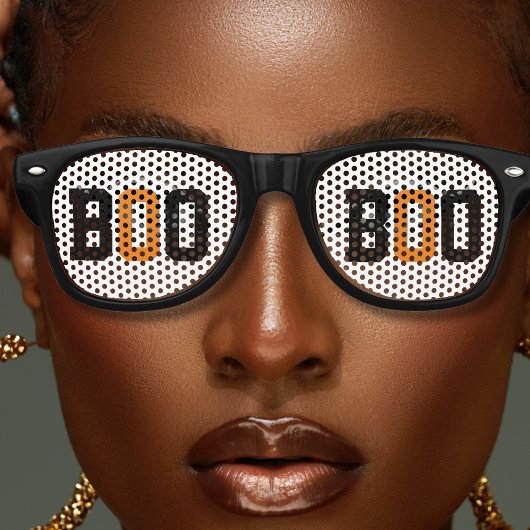 白黒オレンジボー不気味ハロウィーン レトロサングラス