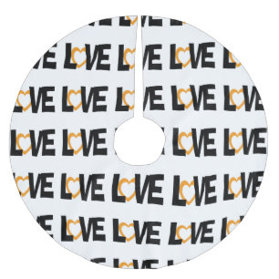 白黒オレンジラブワーズツリースカート ブラッシュドポリエステルツリースカート