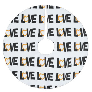 白黒オレンジラブワーズツリースカート ブラッシュドポリエステルツリースカート