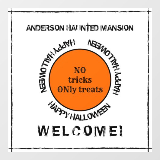 白黒オレンジ不気味モダンハッピーハローウィン ウィンドウサイン (シート)