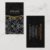 白黒オレンジ素晴らし色の線の網掛けパターン 名刺 (正面/裏面)