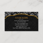 白黒オレンジ素晴らし色の線の網掛けパターン 名刺 (裏面)