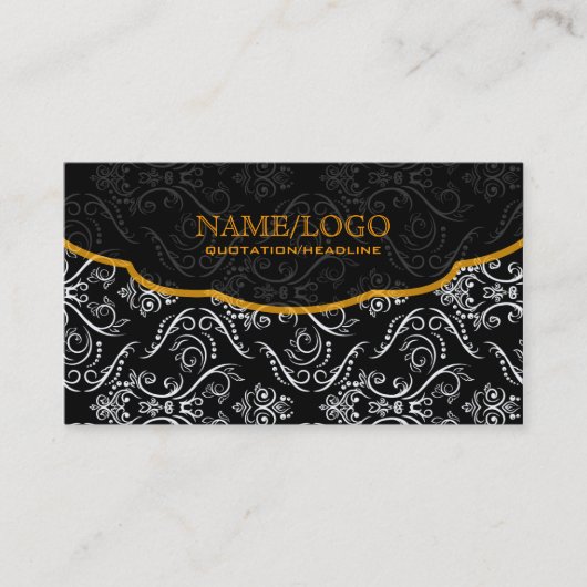 白黒オレンジ素晴らし色の線の網掛けパターン 名刺 (正面)