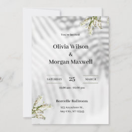 白黒オーガニック結婚式招待状 招待状
