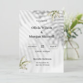 白黒オーガニック結婚式招待状 招待状 (スタンド正面)