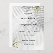 白黒オーガニック結婚式招待状 招待状 (正面/裏面)