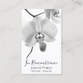 白黒オーキッドオンステム葬儀記念祈りの言葉 名刺 (正面)