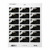 白黒オーキッドフラワーカスタム住所 シール (フルシート)