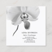 白黒オーキッドフラワーフローリスト スクエア名刺 (正面)