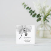 白黒オーキッドフラワーフローリスト スクエア名刺 (スタンド正面)