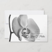 白黒オーキッドフラワー共有Aメモリ葬儀 ノートカード (正面)