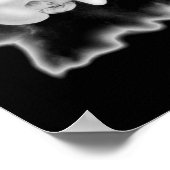 白黒オーキッド水絵画色のフローラ ポスター (角)