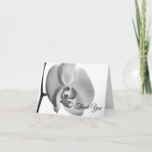 白黒オーキッド葬儀悔やみや弔慰サンキューユー サンキューカード (正面)