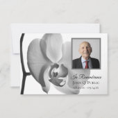 白黒オーキッド葬儀記念悔やみや弔慰 サンキューカード (正面)