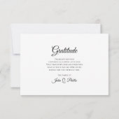 白黒オーキッド葬儀記念悔やみや弔慰 サンキューカード (裏面)