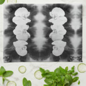 白黒オーキ絵画ッドの熱帯フローラ キッチンタオル (折り畳み)