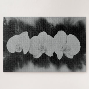 白黒オーキ絵画ッドの熱帯フローラ ジグソーパズル
