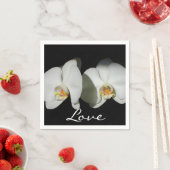 白黒オーキ絵画ッドの熱帯フローラ スタンダードカクテルナプキン (インサイチュ)