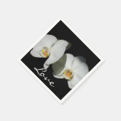 白黒オーキ絵画ッドの熱帯フローラ スタンダードカクテルナプキン (角)
