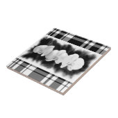 白黒オーキ絵画ッドの熱帯フローラ タイル (側面)