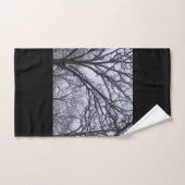白黒オークの冬の雪 バスタオルセット (ハンドタオル)