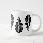 白黒オークの葉プリント専門マグカップ ジャンボコーヒーマグカップ (右)