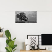 白黒オークツリーポスタープリント ポスター (ホームオフィス)