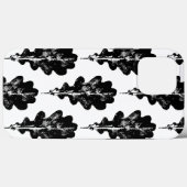 白黒オークリーフプリントパターンiPhoneケース Case-Mate iPhoneケース (裏面 (横))