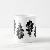 白黒オークリーフプリントマグ コーヒーマグカップ (中央)
