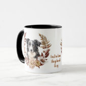 白黒オーストラリアシェパードドッグオータムリース マグカップ (正面左)