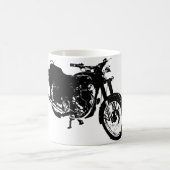 白黒オートバイのスケッチ コーヒーマグカップ (中央)