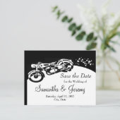 白黒オートバイカスタムウェディング救デート 案内ポストカード (スタンド正面)