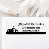 白黒オートバイシルエット住所 シール (インサイチュ)