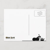 白黒オートバイバイクもしくは自転車に乗る人シルエットサンキュー ポストカード (裏面)