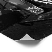 白黒オートバイフロントエンド16x20 ポスター (角)
