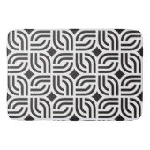 白黒オーナメントパターンアンティーク バスマット (正面)