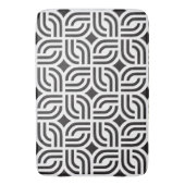 白黒オーナメントパターンアンティーク バスマット (正面縦)
